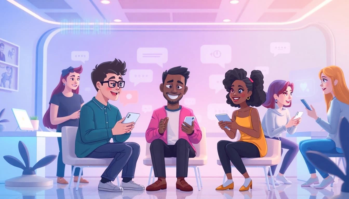 CrushonAI's engaging digital space showcasing diverse characters in innovative AI chats.