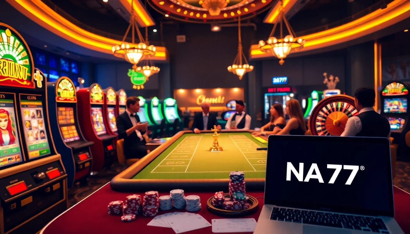 Experience the excitement of NA777 online gambling with engaging casino tables and professional dealers.