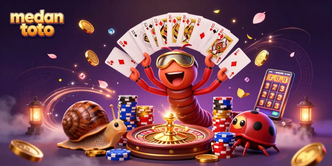 Menangkan kesempatan besar di medan toto dengan dealer kartun dan tumpukan chip dalam ilustrasi 3D yang ceria.