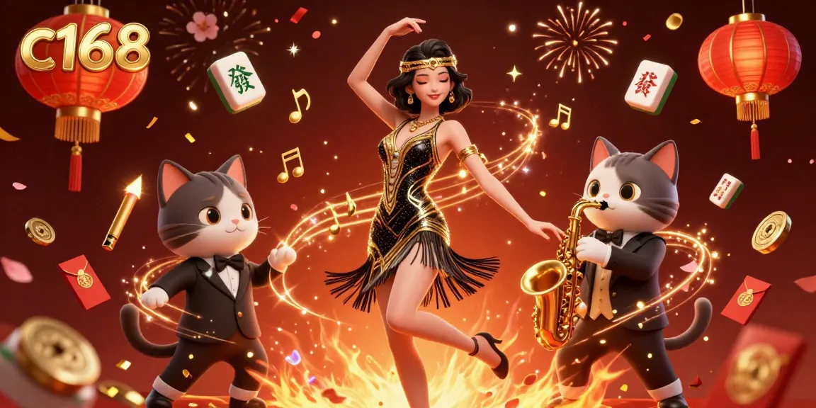 Engage in thrilling games at c168 with vibrant casino-themed 3D characters and elements.