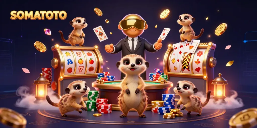 Engage with SOMATOTO's thrilling casino experience featuring meerkats in dynamic gameplay.