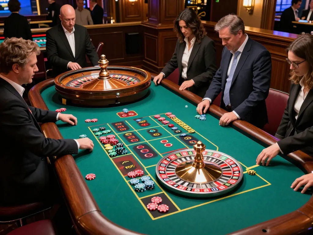 Players exhilarated by the rapid action at a roulette table with the keyword janadenole integrated into the thrilling casino moment.