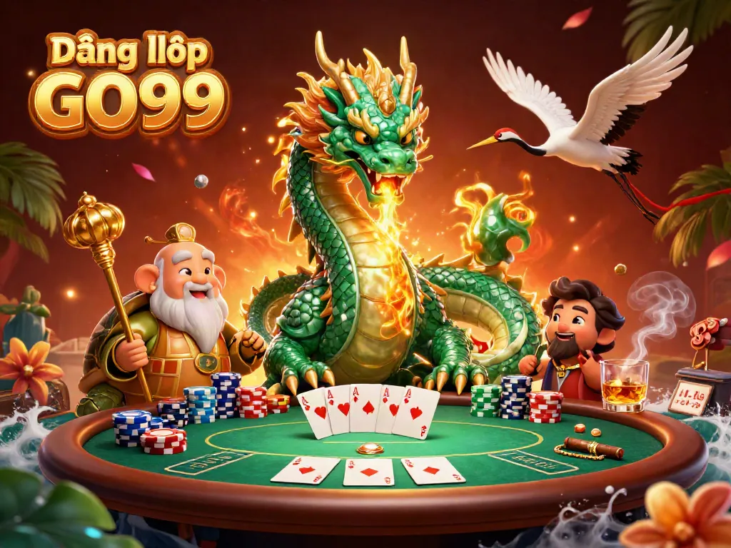 Join the exciting action with Đăng nhập GO99 in a vibrant casino scene filled with rich elements.