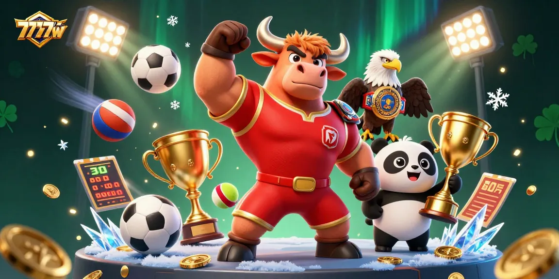 Win big with 7777w as dynamic characters celebrate victories in an online gaming atmosphere.