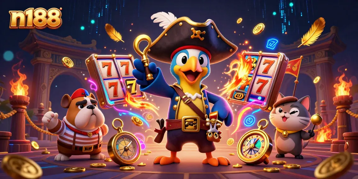 Experience thrilling moments with n188 as a pirate captain and crew explore exciting gambling treasures.