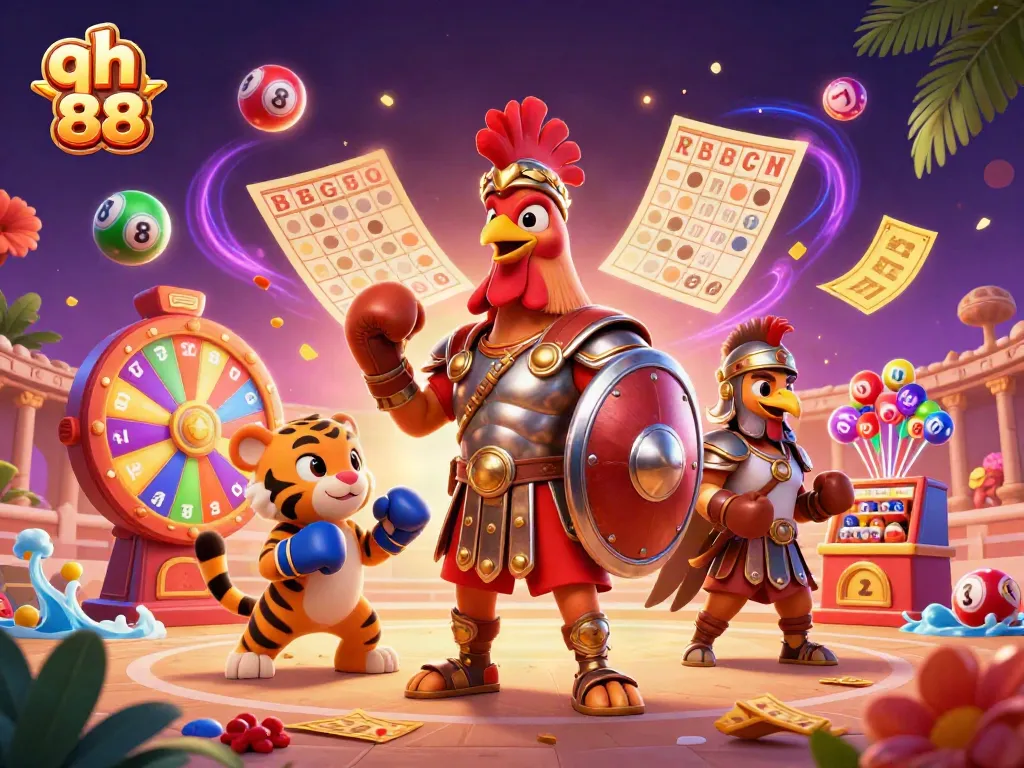 Experience exciting gambling action with qh 88 characters and colorful game elements in a dynamic casino arena.
