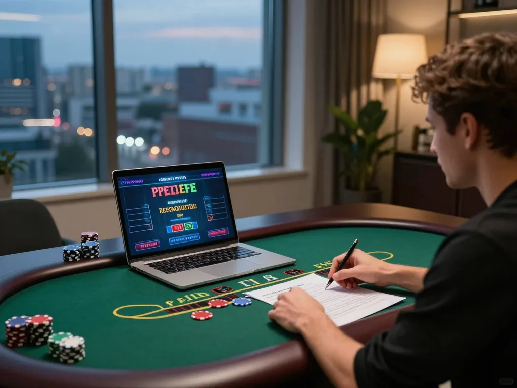 Experience keluaran hk while playing blackjack online in a modern gaming setup with a laptop and cozy ambiance