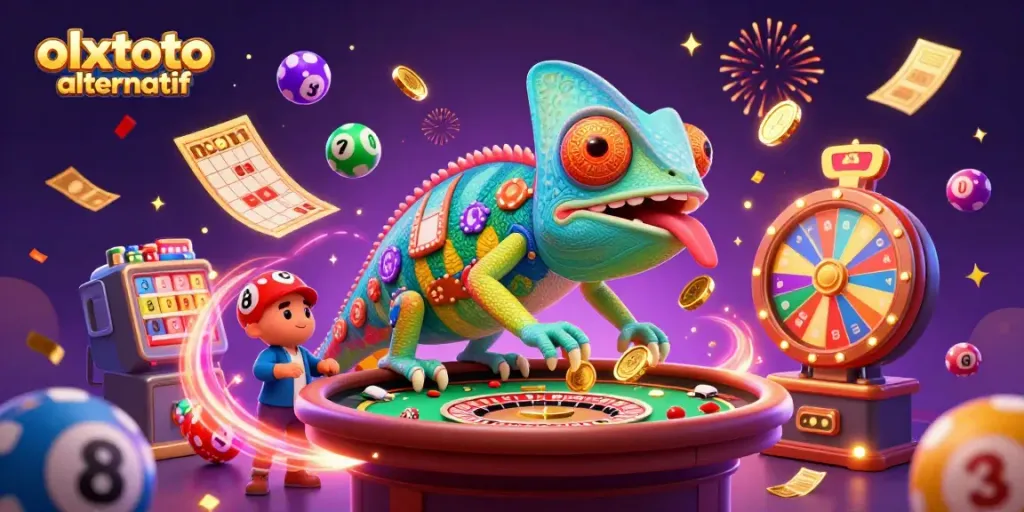 Experience the excitement of olxtoto alternatif with dynamic gaming elements in a vibrant casino scene.