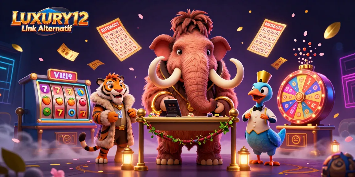 Engaging characters at the casino featuring LUXURY12 Link Alternatif amidst vibrant slot reels and dynamic game elements.