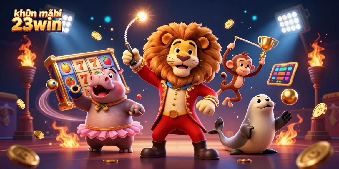 Engage with exciting khuyến mãi 23win through vibrant 3D casino elements and playful characters.