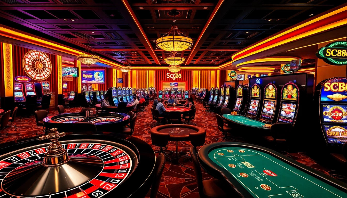 SC88 offers thrilling gameplay at poker tables within a luxurious casino setup.