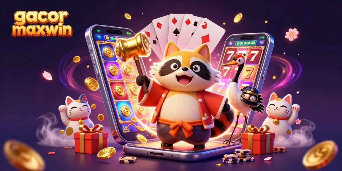 Engage with gacor maxwin slots as the cheerful tanuki and friends celebrate wins with vibrant game elements.