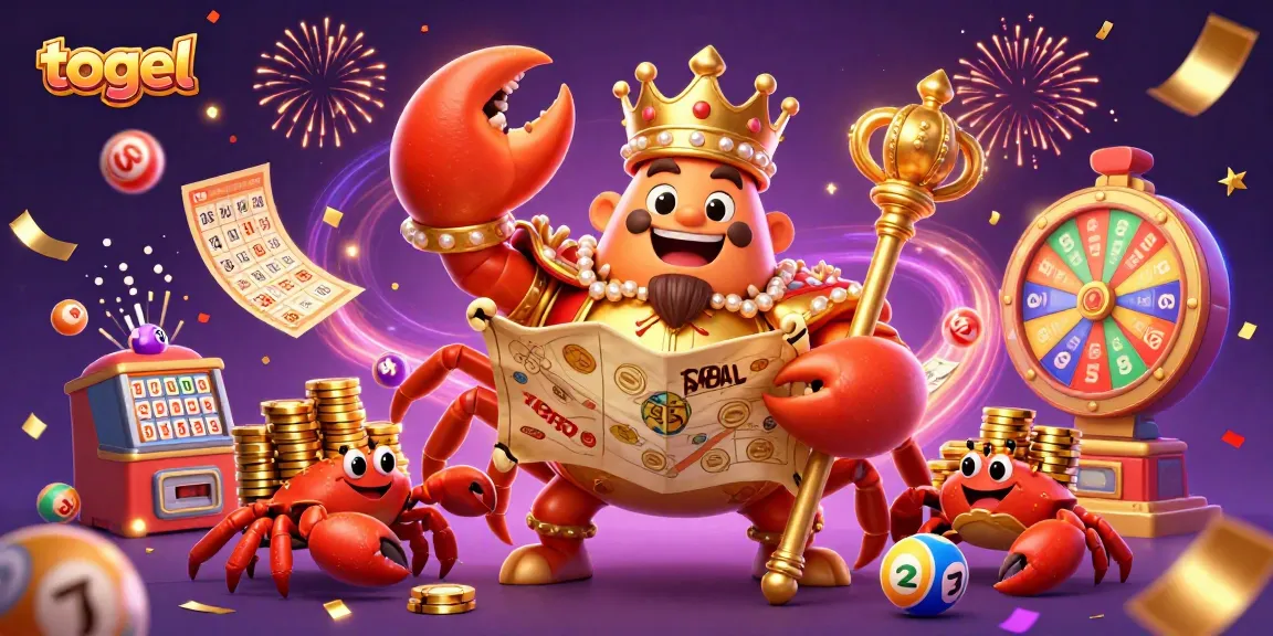 Permainan togel penuh warna bersama crab emas memimpin, lotere dan keberuntungan.