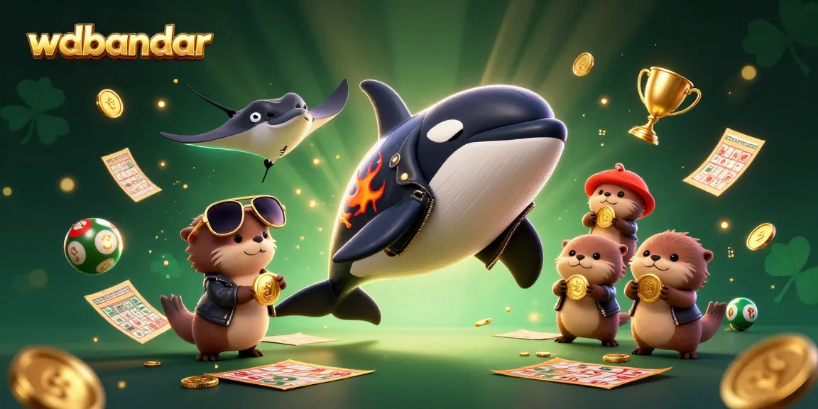 Experience thrilling wins with wdbandar's exciting lottery-themed scene filled with gold coins and vibrant colors.