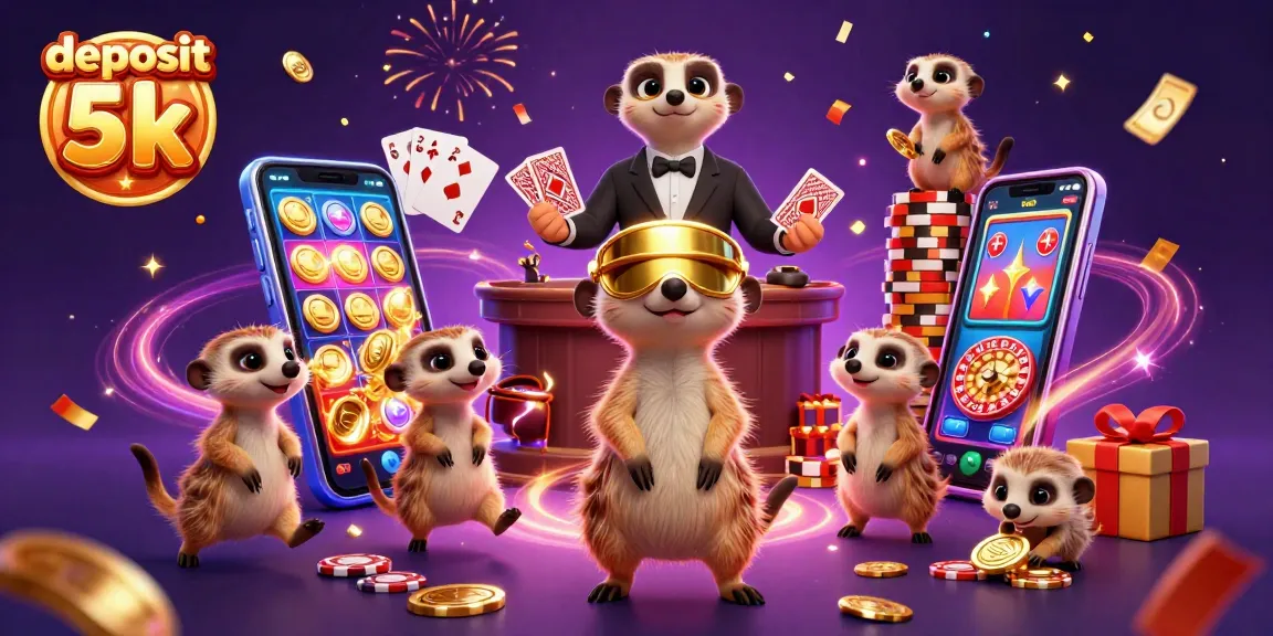 Experience the thrill of deposit 5k with vibrant meerkats operating a lively casino scene.
