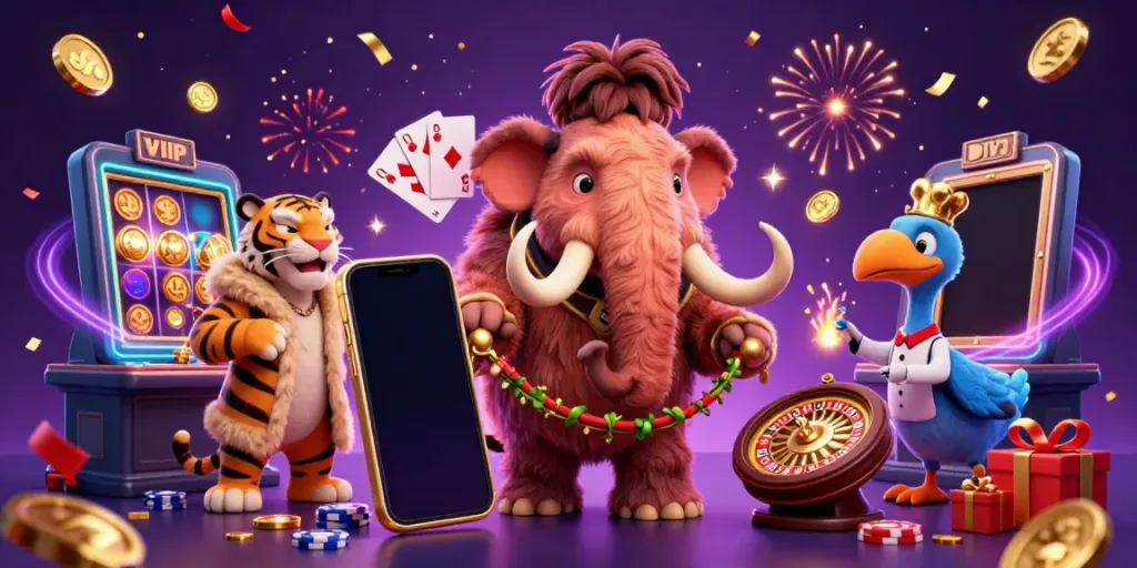 Experience the excitement of online gambling with sun-themed graphics and a bouncer checking IDs.
