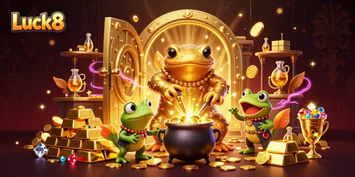 Experience the excitement of Luck8 with this vibrant casino-themed 3D illustration.