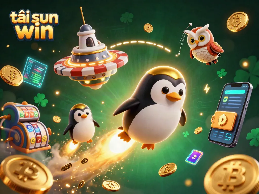 Play tải sun win games with excitement as a penguin journeys through a vibrant casino universe.