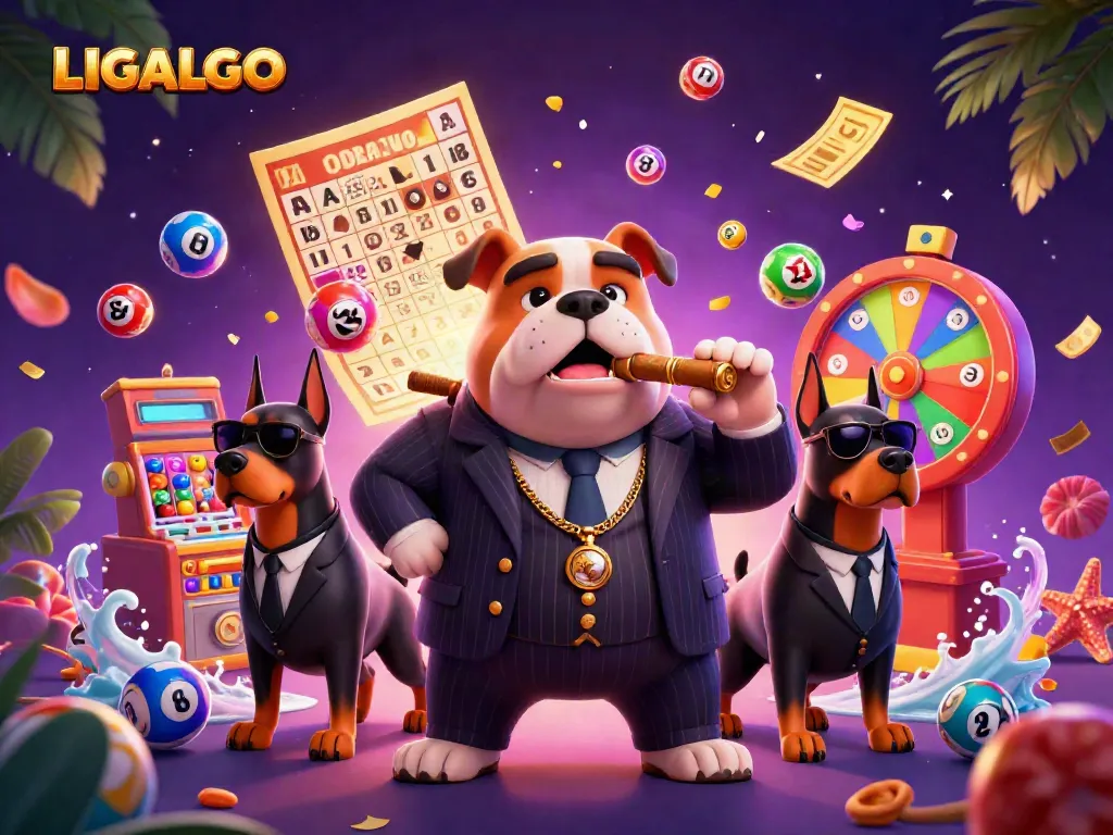 Engage in thrilling games on LIGALGO while surrounded by vibrant lottery and casino elements.