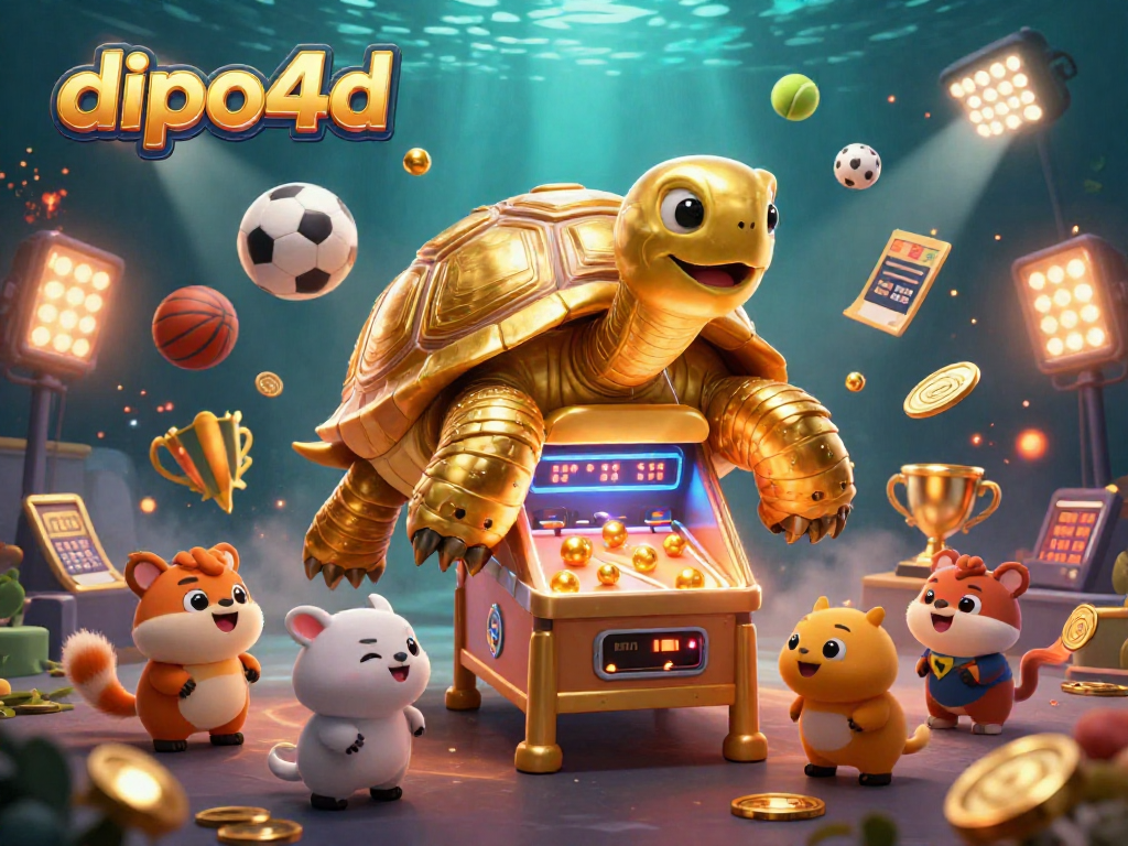 Experience excitement at dipo4d with a vibrant casino-themed digital illustration featuring playful characters.