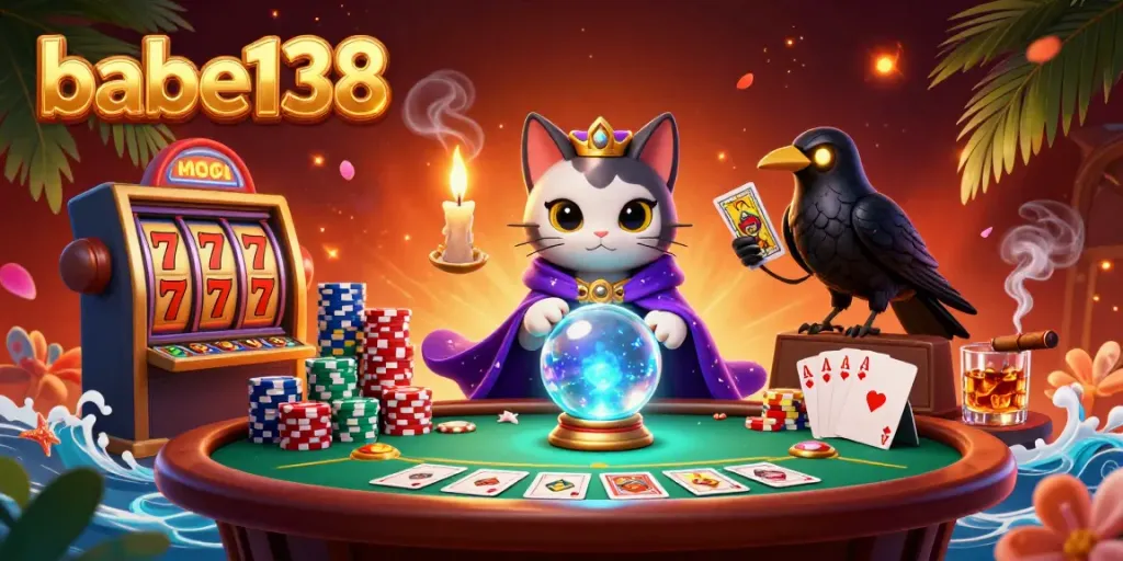 Menangkan permainan di babe138 dengan slot dan simbol keberuntungan yang menarik dalam ilustrasi 3D.