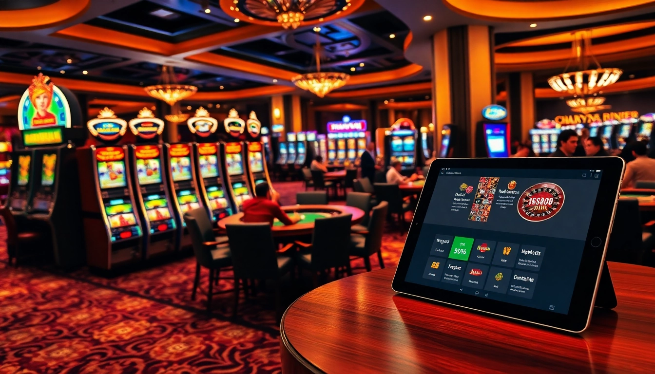 Experience the excitement of berlian888 with luxurious slots and poker gameplay set in a high-class casino.