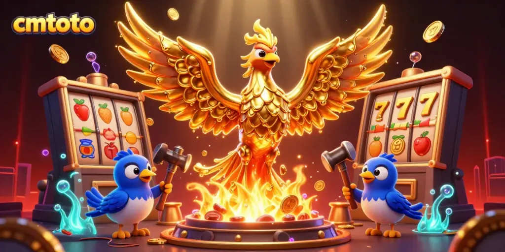 Menangkan hadiah di CMTOTO dengan simbol jackpot dalam ilustrasi dinamis.