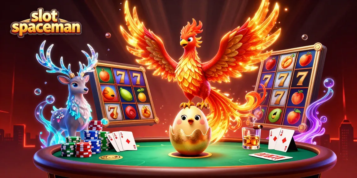 Experience the excitement of slot spaceman with this dazzling 3D illustration showcasing the vibrant characters and gambling elements.