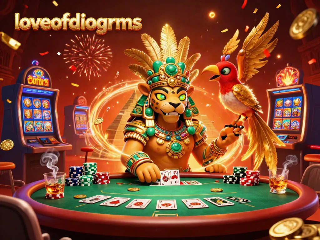 Mengalami keseruan di loveofdiagrams dengan visualisasi penuh warna jackpot slot dan karakter gamer yang berinteraksi.