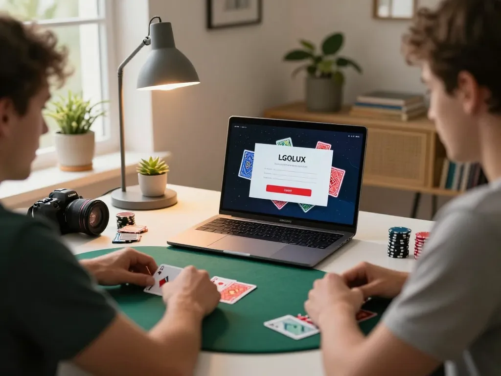 Engaging in LGOLUX LOGIN for online poker gameplay in a cozy home environment