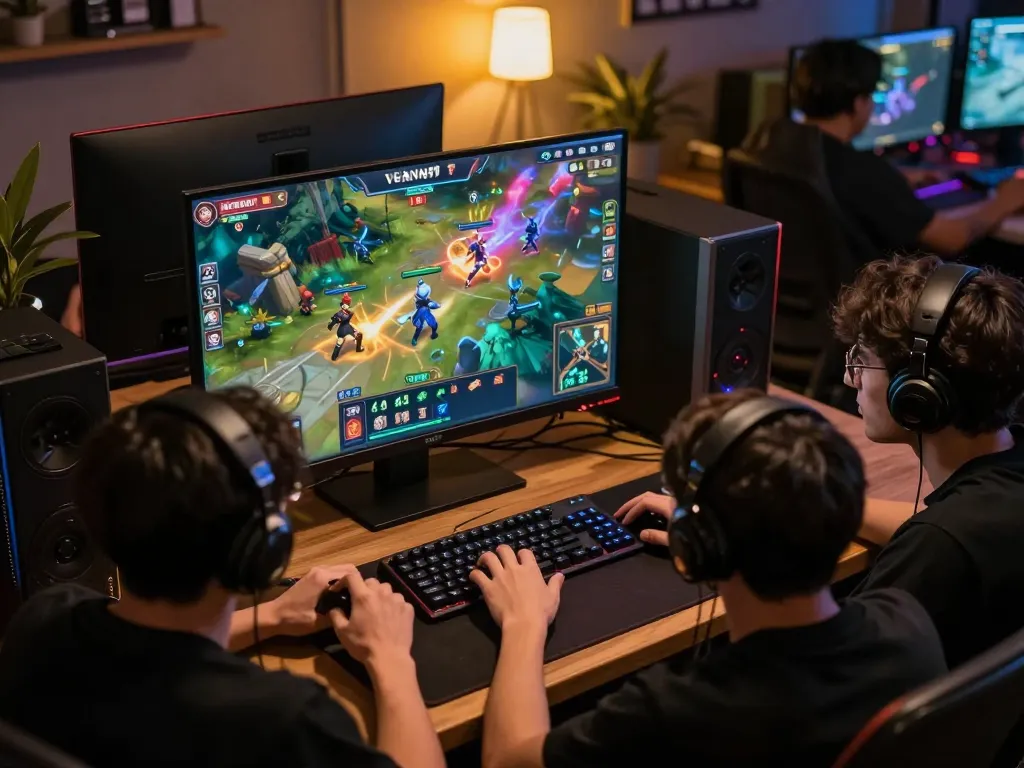 Players strategizing their character upgrades in VENOM889, showcasing intense gameplay in vibrant RPG graphics.