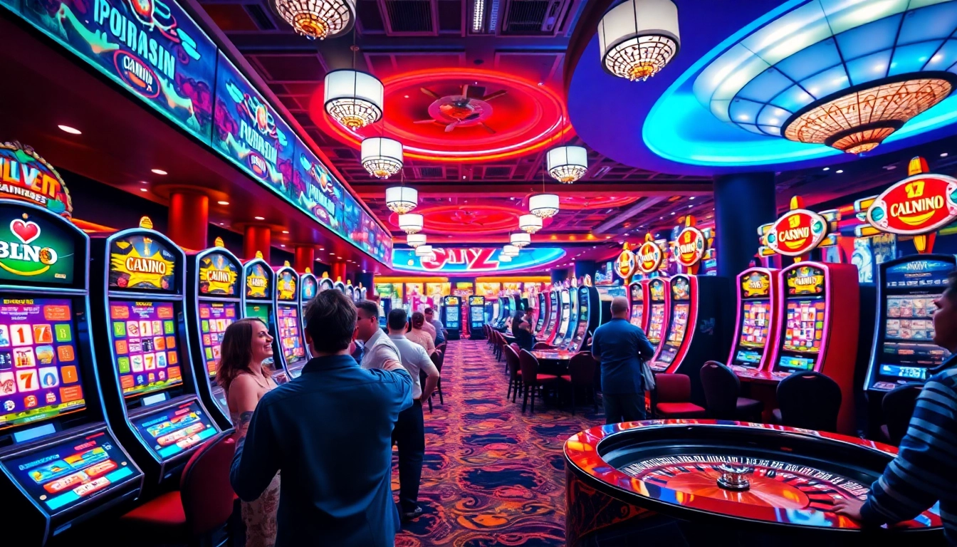 Menangkan di tunai138 saat bermain mesin slot dan roulette di kasino yang ramai.