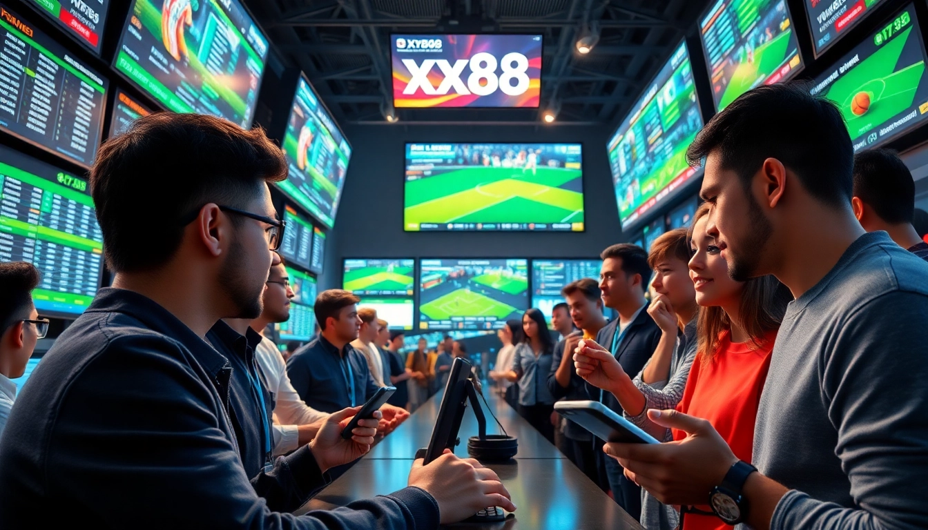 Dynamic online betting scene at https://xx88.lol/ showcasing diverse players and sports events.