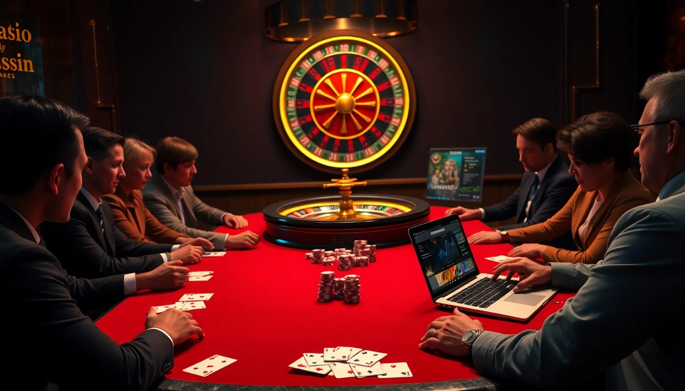 Pemain terlibat dalam permainan poker yang mendebarkan di meja kasino mewah, menampilkan strategi Datukwin.