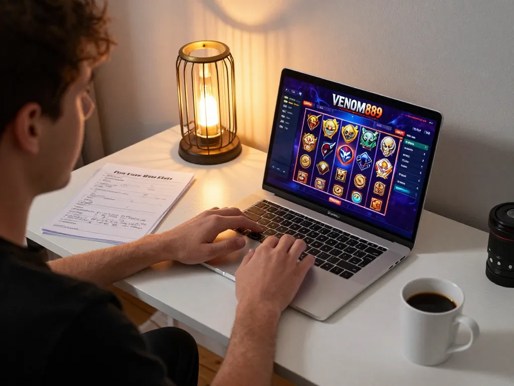 Engaging in strategic gameplay on VENOM889's vibrant online slot interface.