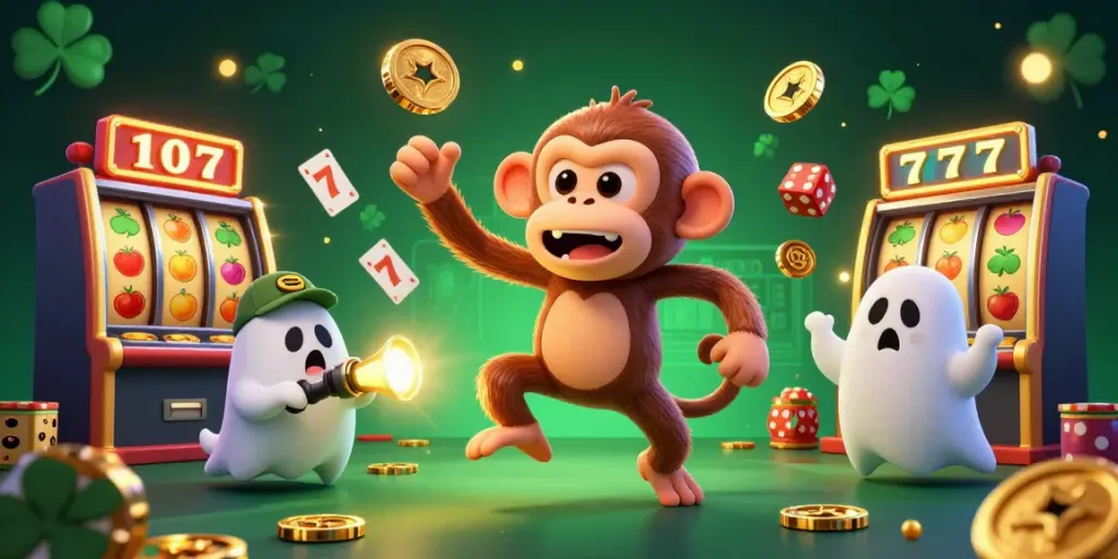 Experience the thrill of B52club with a playful ghostly scene full of casino excitement.