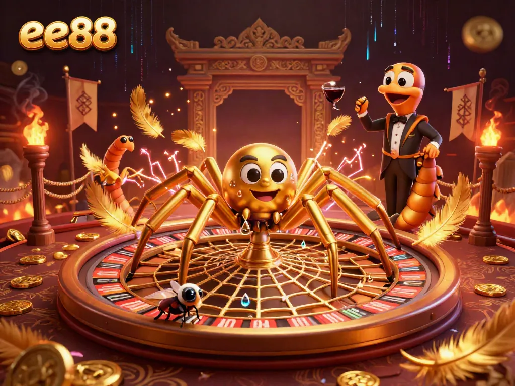 Experience the thrilling gaming action at ee88 with a vibrant illustration capturing the essence of online casino excitement.