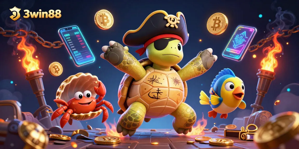 Experience immersive gaming with 33win88’s vibrant 3D casino scene, featuring dynamic characters and crypto elements.