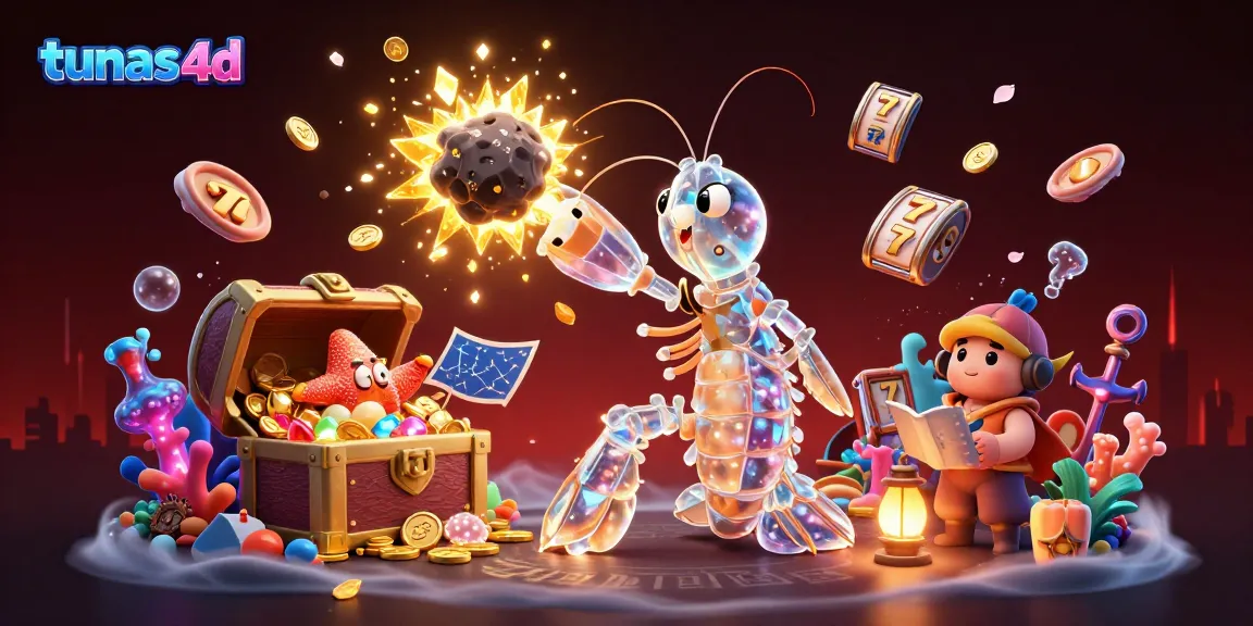 Experience thrilling gameplay with tunas4d as the mantis shrimp battles through an explosion of gems and coins.