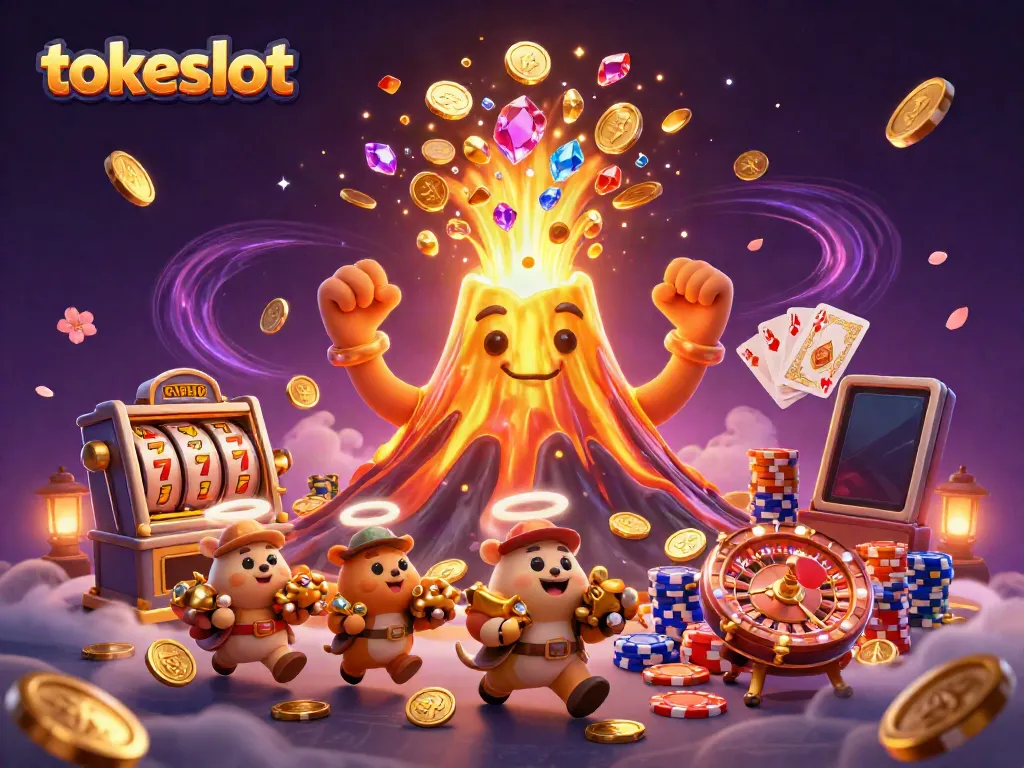 Experience the thrill of tokeslot with golden treasures and animated casino elements.