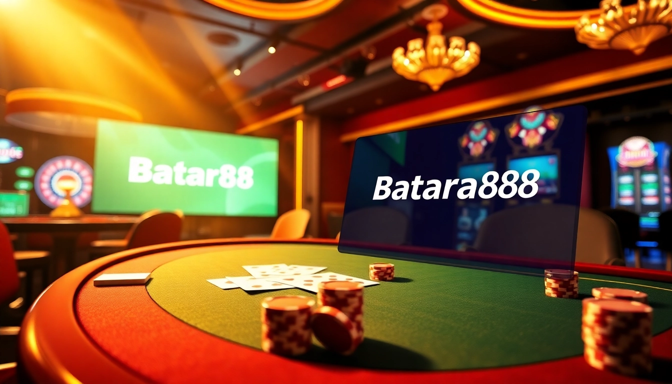 Experience the thrill of winning at Batara88 with vibrant casino games and luxury decor.