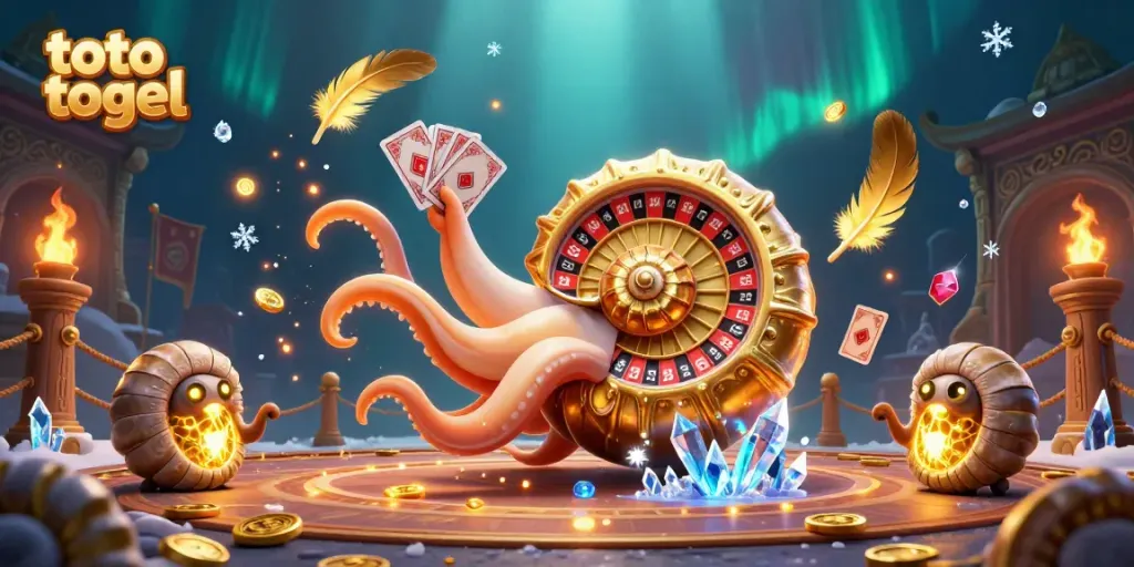 Engage with toto togel in this vibrant 3D nautilus casino scene filled with action.
