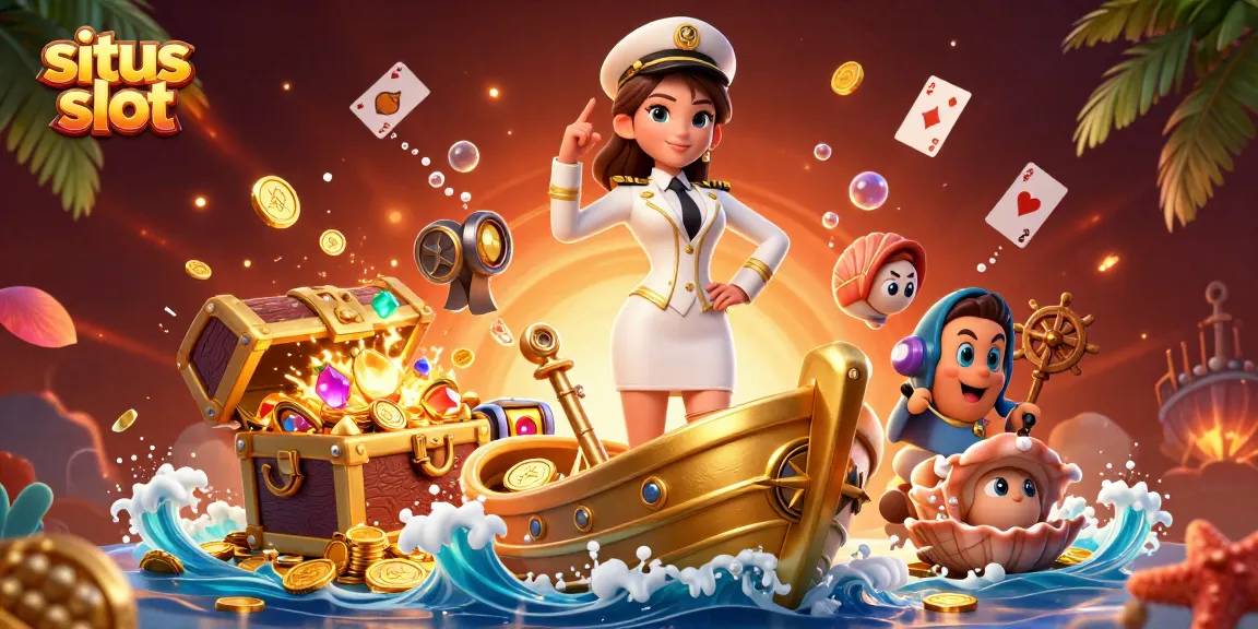 Engage with exciting situs slot features in a vibrant and dynamic casino-inspired scene.