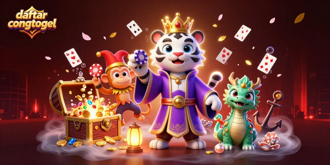 Engage with daftarcongtogel through this colorful 3D illustration showcasing dynamic casino elements.