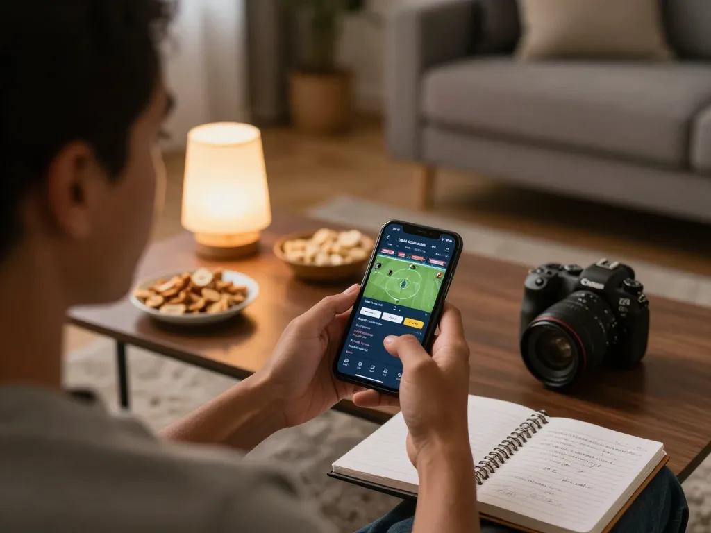 Enjoy betting on https://ok904.com/ with a smartphone in a cozy home setting.