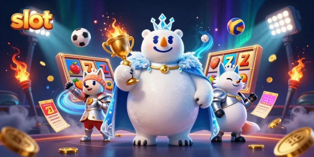 Slot gacor dengan raja beruang kutub dan rubah, penuh aksi dan keberuntungan.