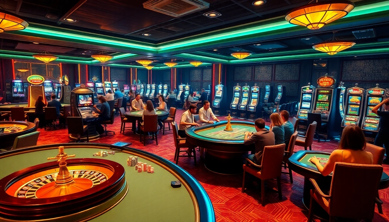 Players enjoying thrilling casino games at 789f.site/ in a luxurious setting filled with excitement.