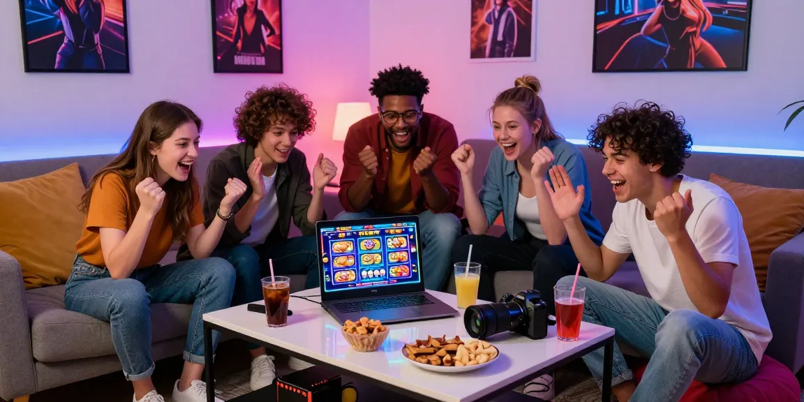 Friends enjoying an exciting session of toto slot games in a vibrant gaming atmosphere.