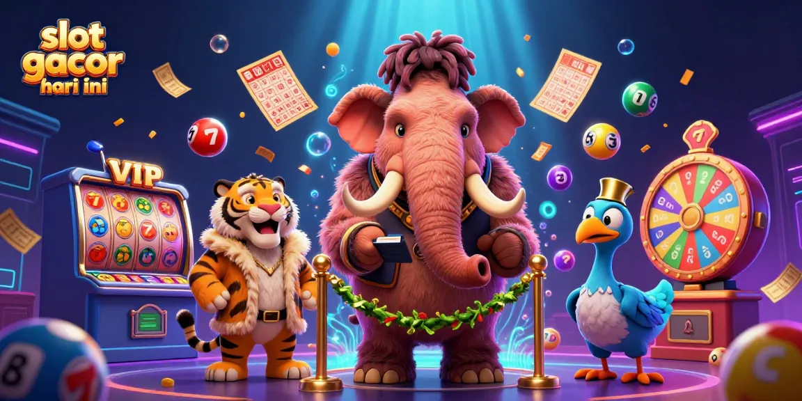 Engage with slot gacor hari ini in a vibrant 3D casino scene featuring unique characters and dynamic game elements.