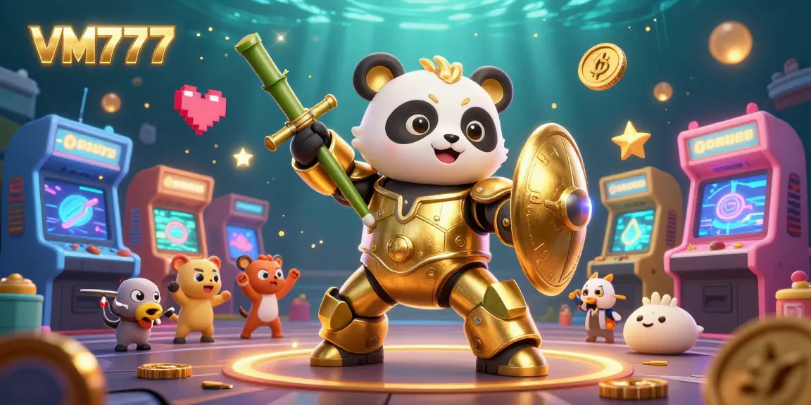 Experience the excitement at VM777 while gaming with vibrant characters in a captivating casino atmosphere.